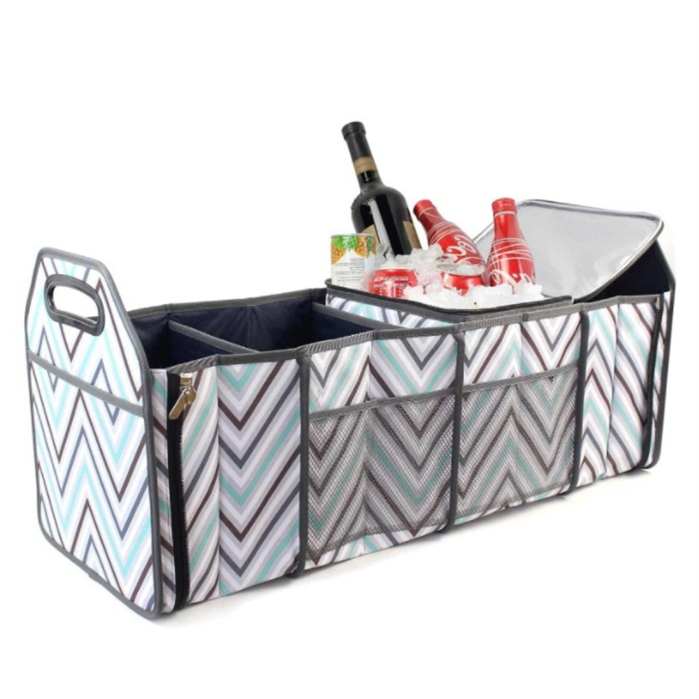 InnoStage - Trunk Organizer with Removable Cooler Bag in Chevron Print